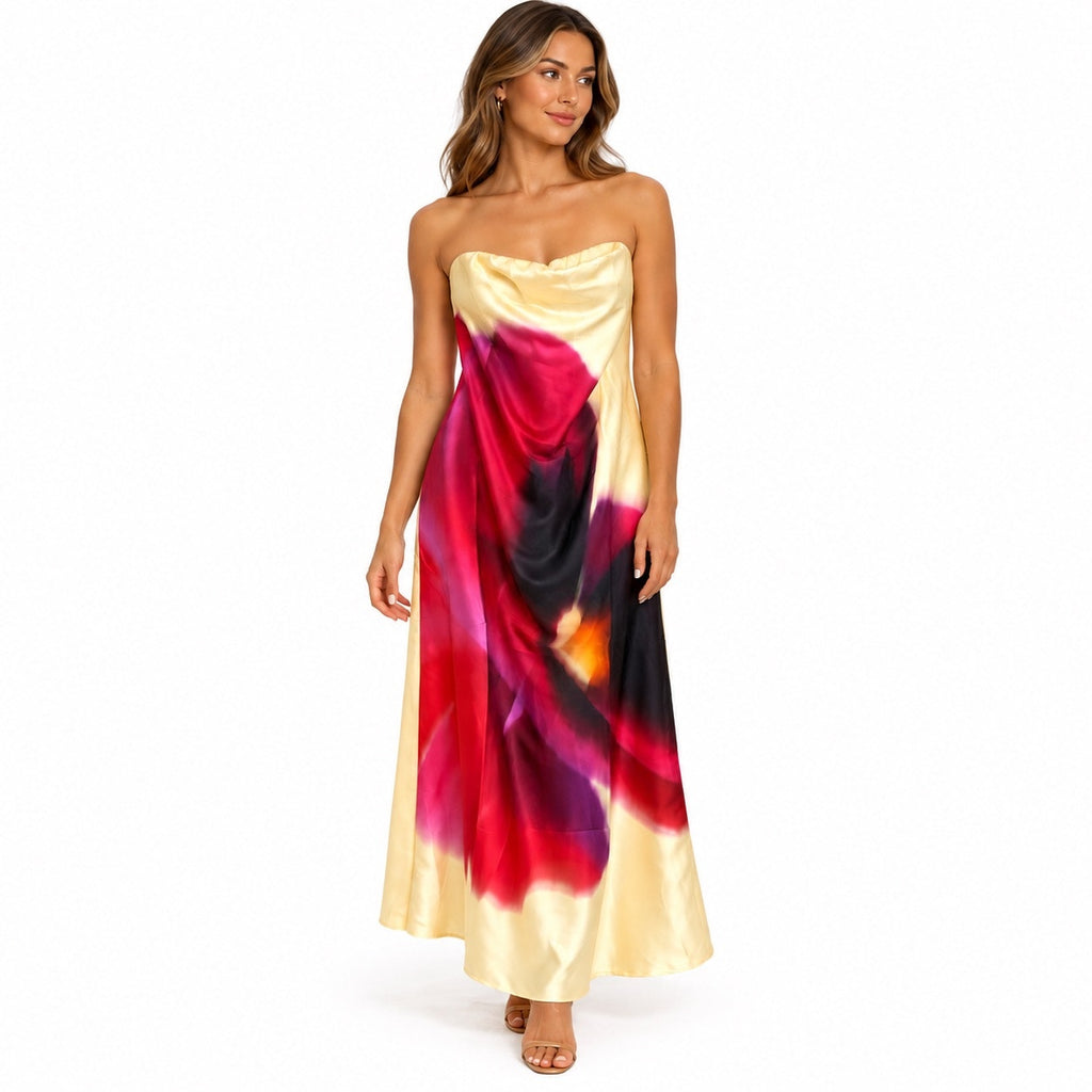 Abercrombie & Fitch Julia Strapless Slip Maxi Dress Floral Sz S NWT