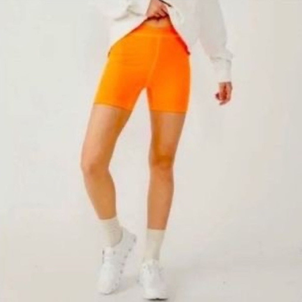 Free People Movement Burning Up Free Throw Crossover Biker Shorts  Sz XS NWT