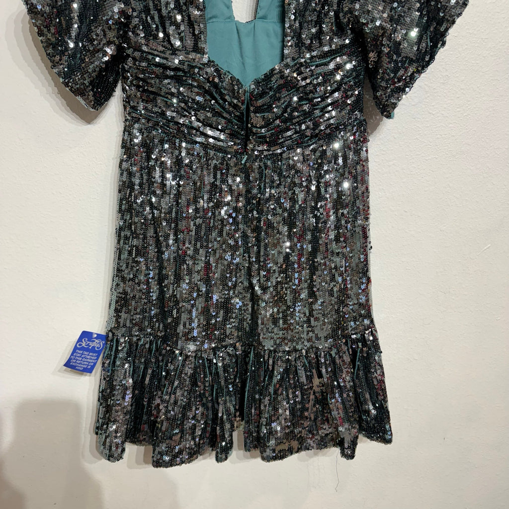 Jovani Green Sequin Mini Cut Out Dress Sz 10 NWT