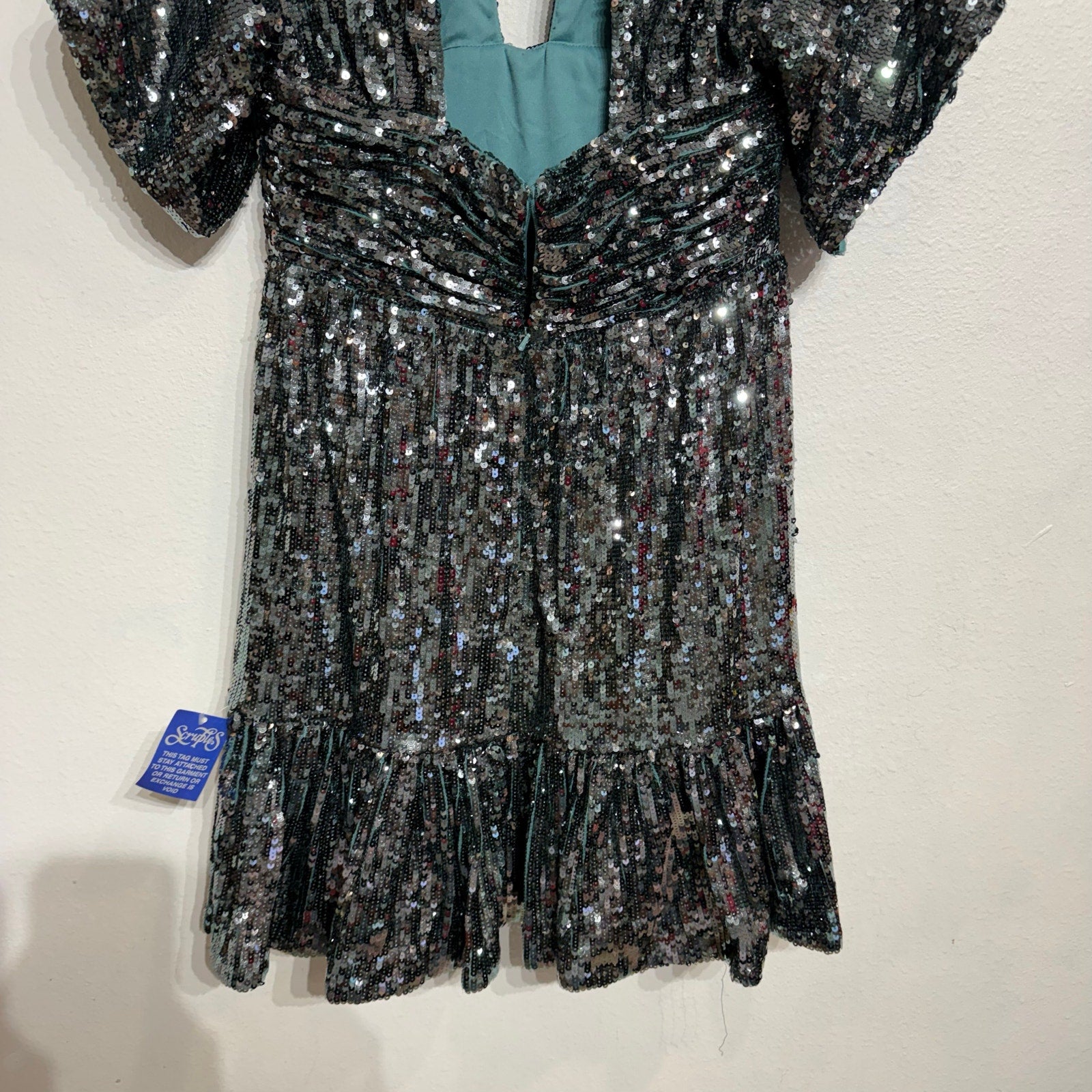 Jovani Green Sequin Mini Cut Out Dress Sz 10 NWT