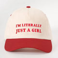 I’m Literally Just A Girl Red Cream Adjustable Hat NWT