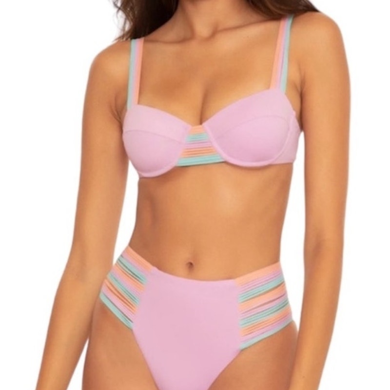 Isabella Rose Lavender Lucca Bikini Top Sz M NWT