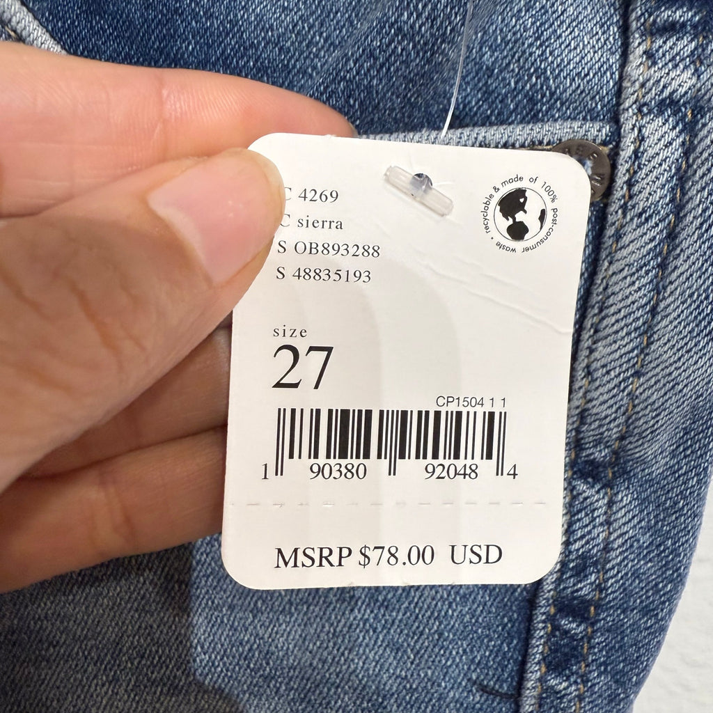 Free People Sierra Blue Raw High Rise Jeggings Sz 27 NWT
