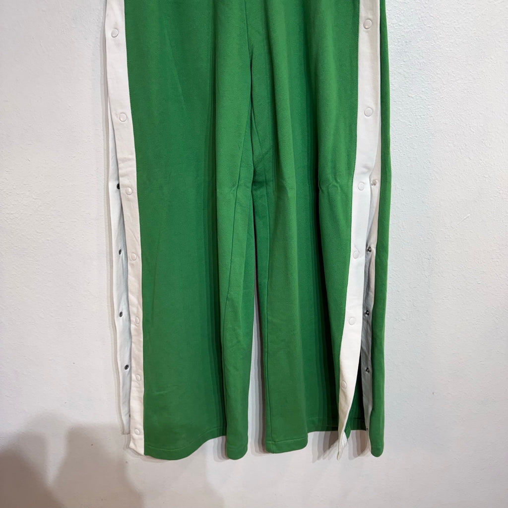 Forever 21 Green Tear Away Wide Leg Track Pants Sz L NWT