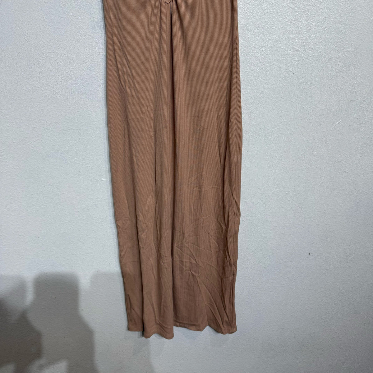 Leyden Almond Ribbed Sleeveless Midi Dress Sz S NWT