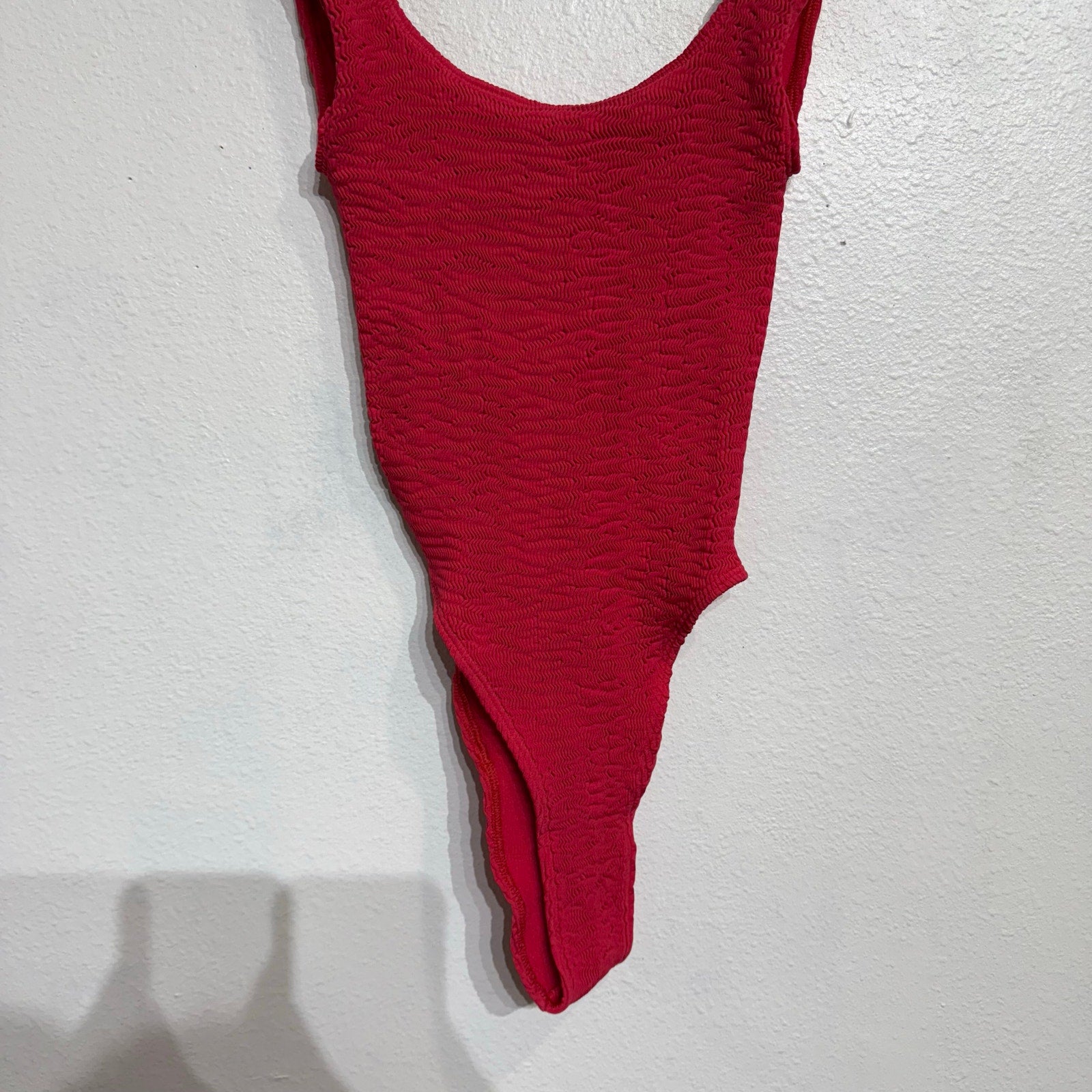 CLEONIE Cherry Red Bathe MAILOT Low Back One Piece SzO/S NWT