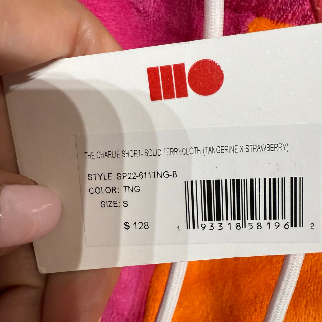 Solid & Striped Tangerine Strawberry The Charlie Terrycloth Shorts Sz M NWT