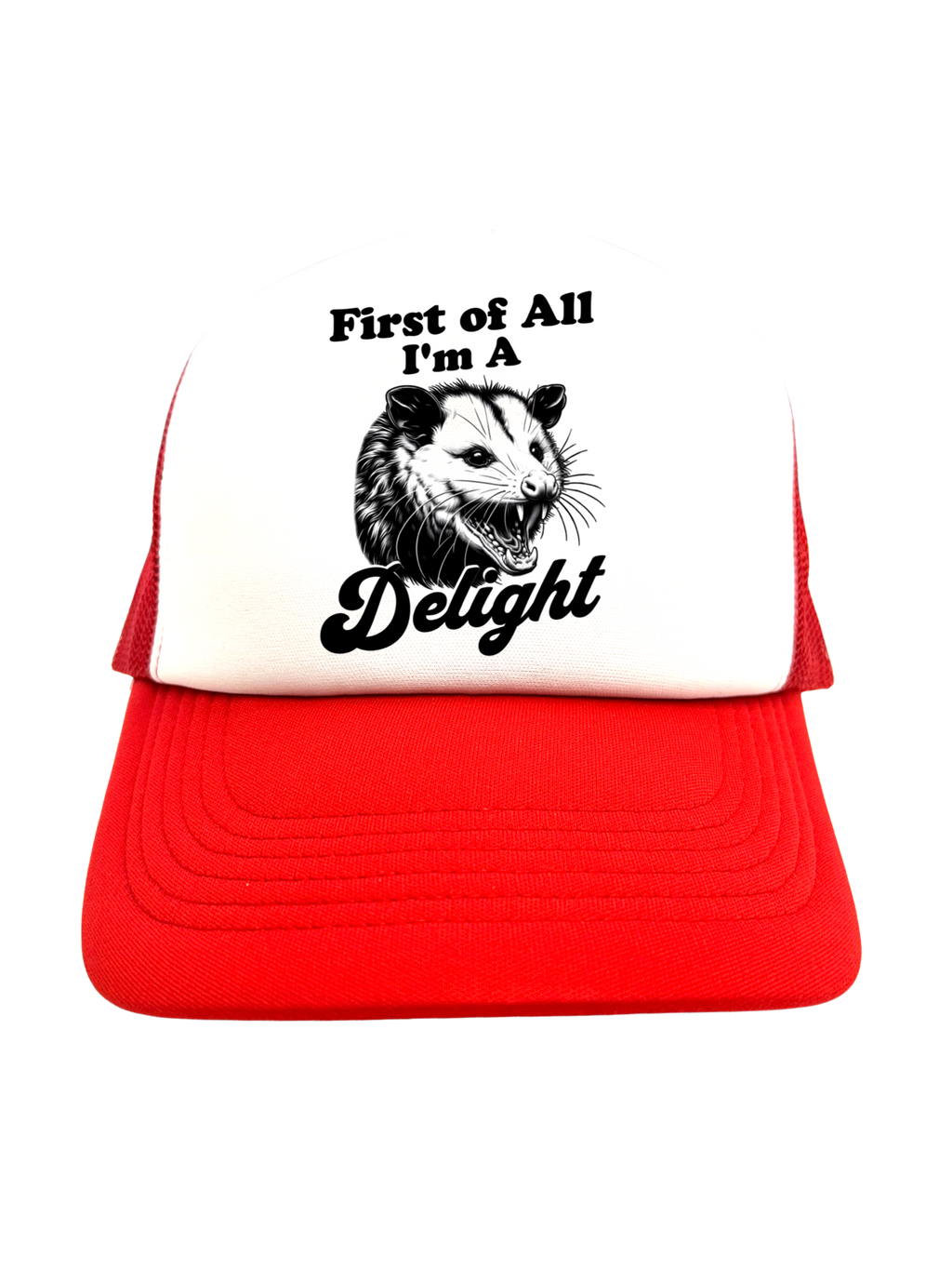 FIRST OF ALL I'M A DELIGHT | VINTAGE STYLE FOAM TRUCKER HAT