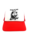 FIRST OF ALL I'M A DELIGHT | VINTAGE STYLE FOAM TRUCKER HAT
