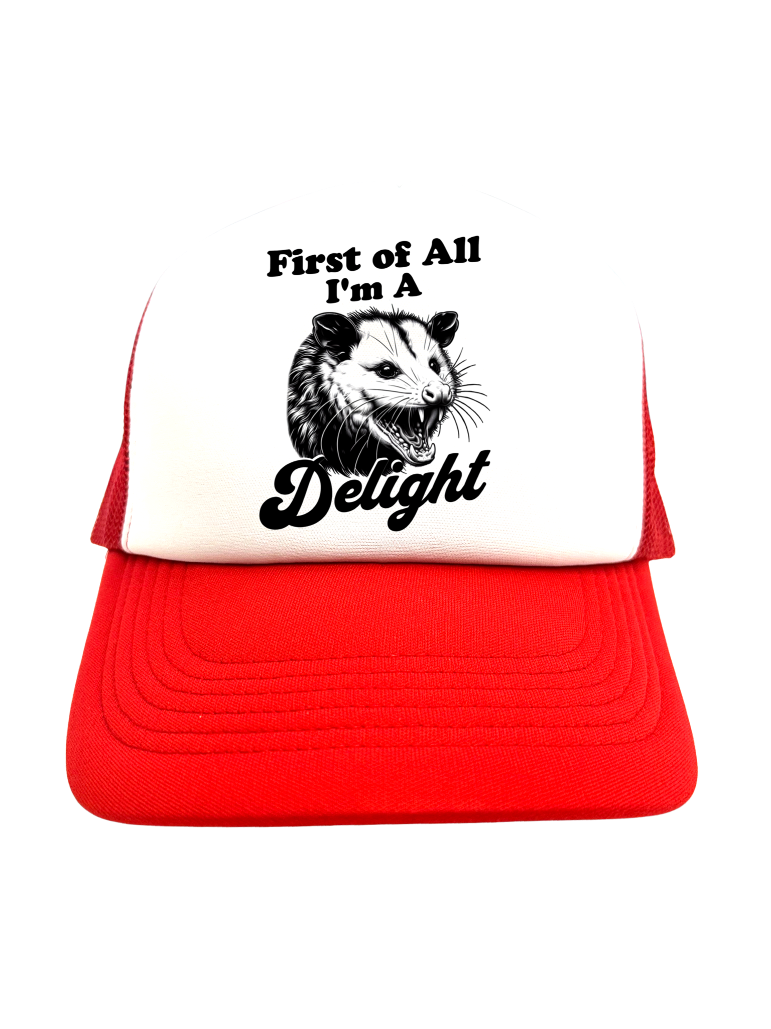 FIRST OF ALL I'M A DELIGHT | VINTAGE STYLE FOAM TRUCKER HAT