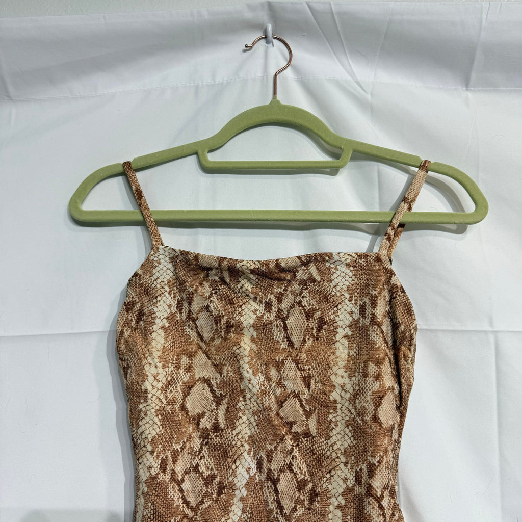 Vitamin A Swim Sand Snake Print Jenna High Leg One Piece  Sz XS NWT