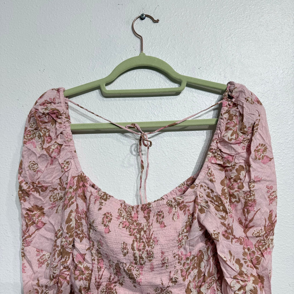 Free People Pink Combo Cropped Hilary Top Sz XS NWT