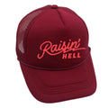 Raisin’ Hell Wine Red Mesh Trucker Adjustable Snapback Hat NWT