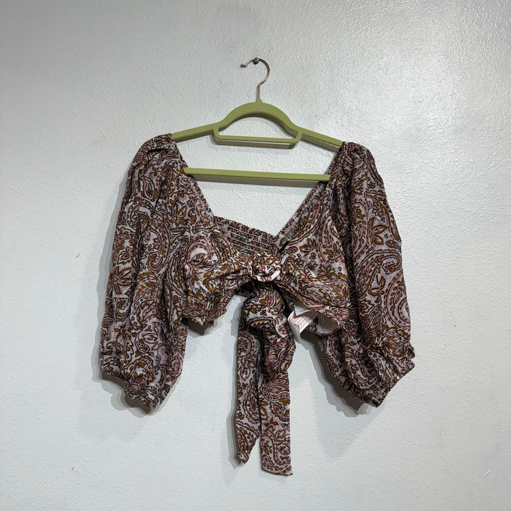 Minkpink Jedda Crop Blouse in Paisley Sz XL NWT