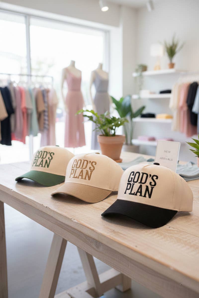 `0304 God's Plan Two Tone Cotton Hat SI-29581