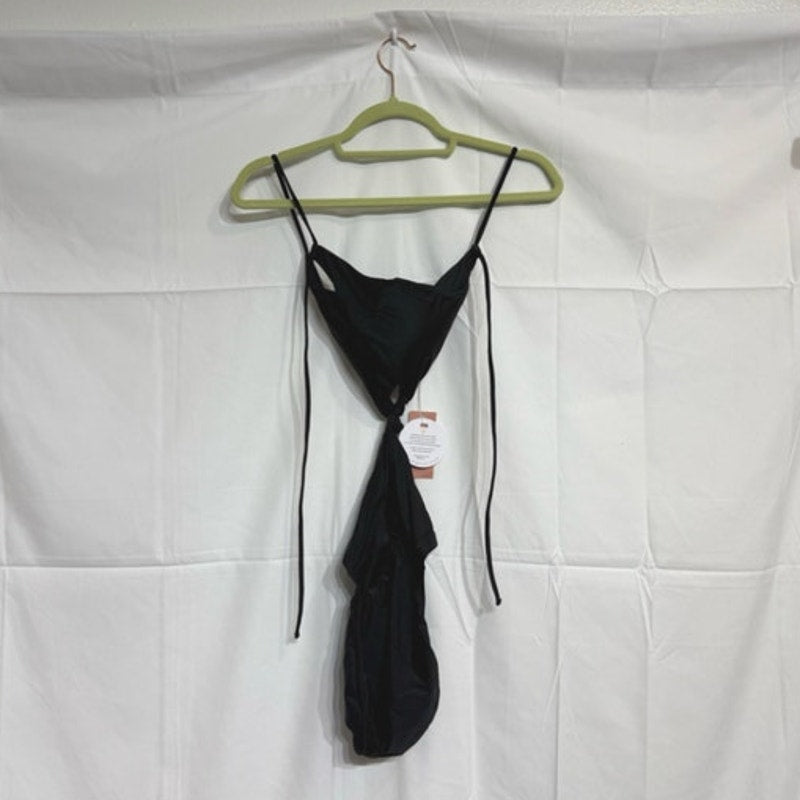 PQ Swim Black Hayden Cut Out One Piece Sz L NWT