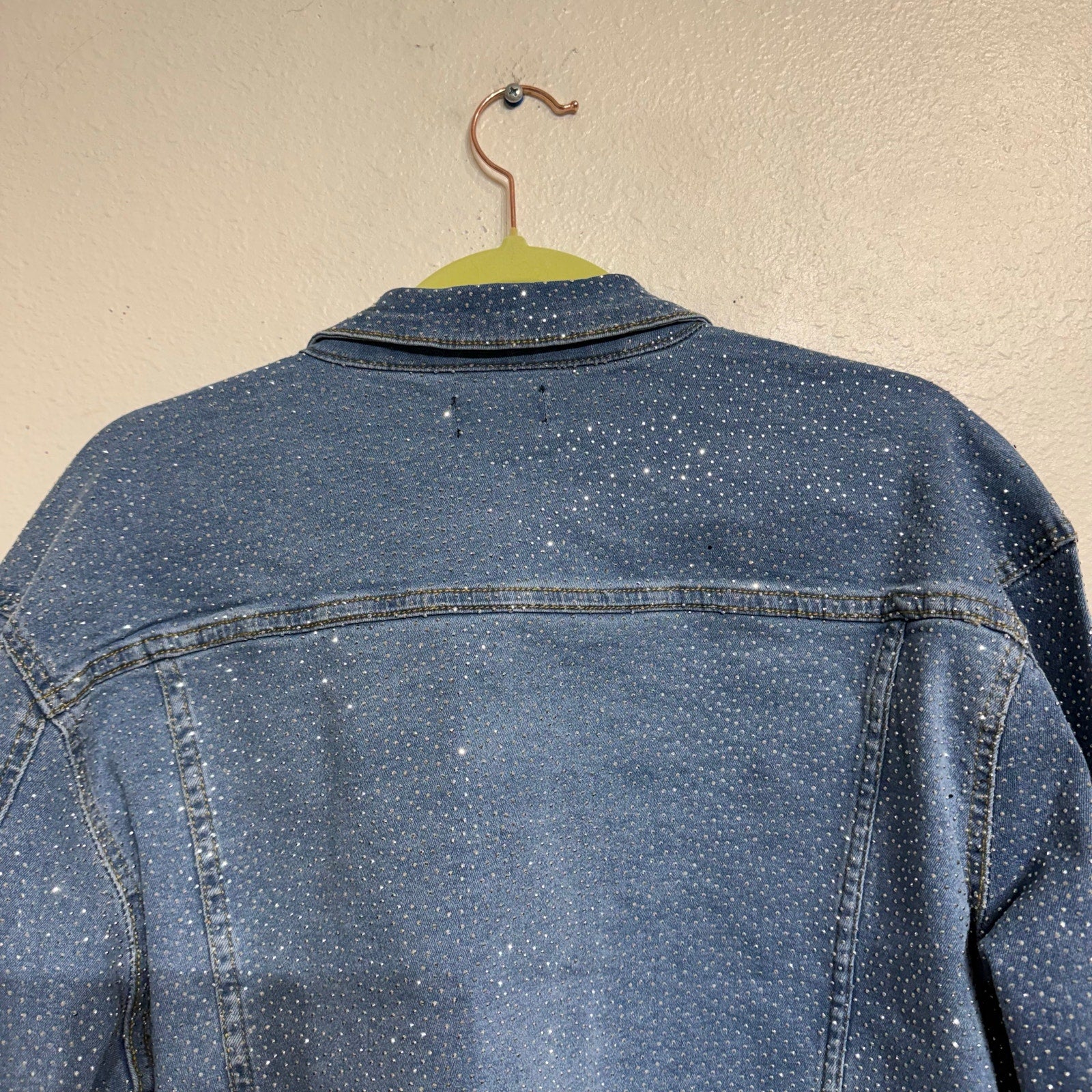 Phoebe J. Collection Light Blue Rhinestone Studded Jean Jacket Sz 3X NWT
