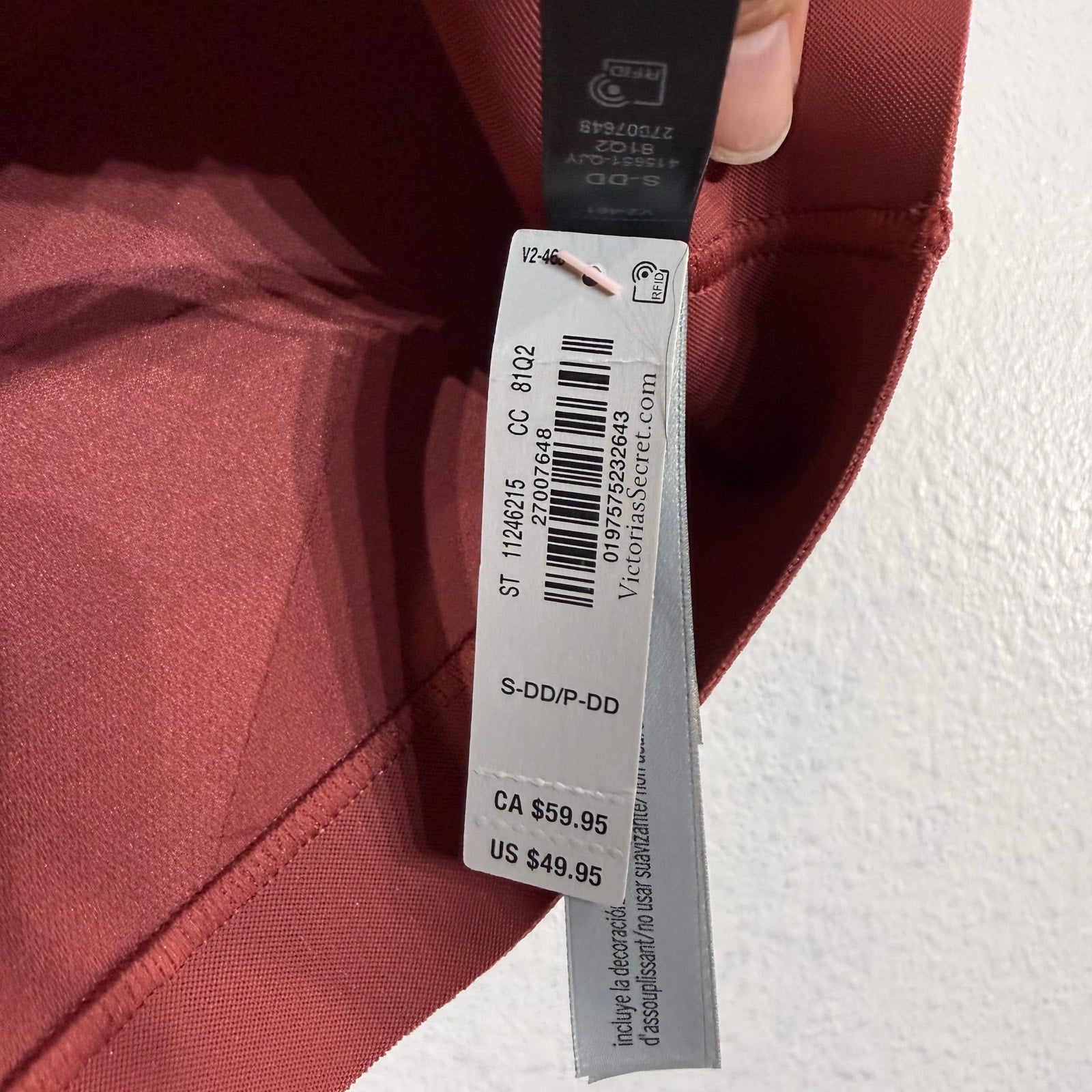 Victoria’s Secret VSX Brick Coral Strappy Sports Bra Sz S DD NWT