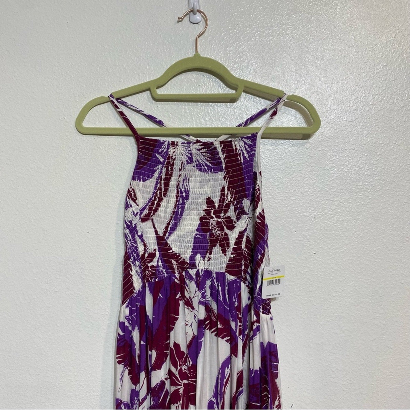 Free People Ivory Combo Heat Wave Maxi Dress Sz M NWT