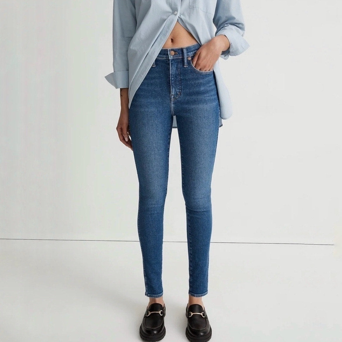 Madewell Blue 10" High-Rise Skinny Jeans Sz 24 NWT
