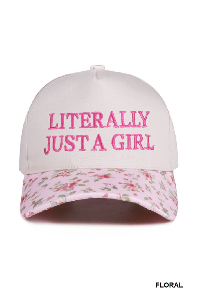 1014 Literally Just A Girl Two Tone Canvas Cotton Cap SI-28116