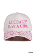 1014 Literally Just A Girl Two Tone Canvas Cotton Cap SI-28116