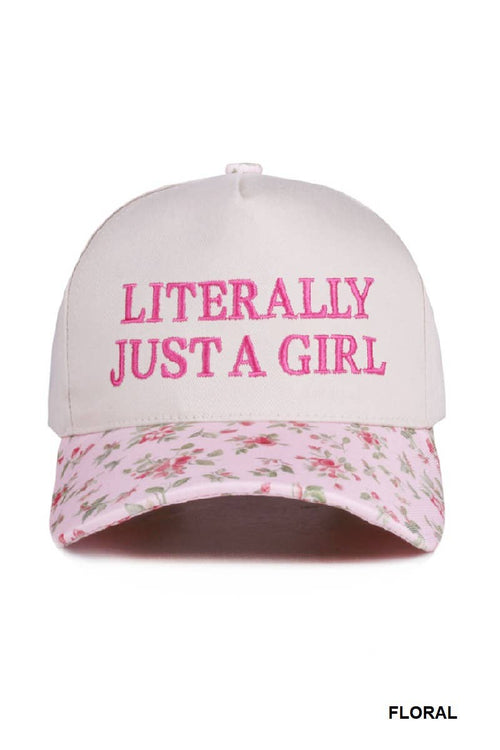 1014 Literally Just A Girl Two Tone Canvas Cotton Cap SI-28116