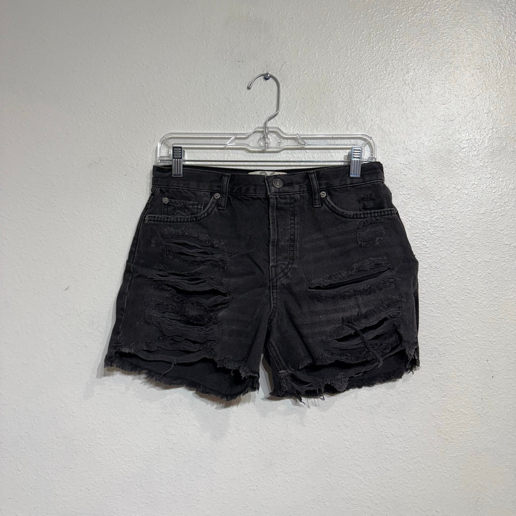 Free People Montero Black Maggie Distressed Shorts Sz 26 NWT