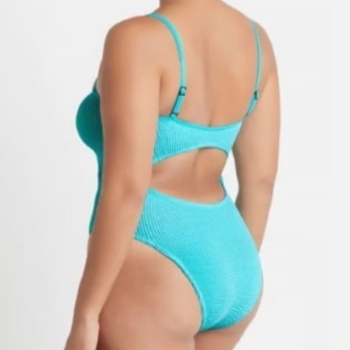 Bond Eye Teal Mishy Cutout One Piece Swimsuit Sz O/S NWT