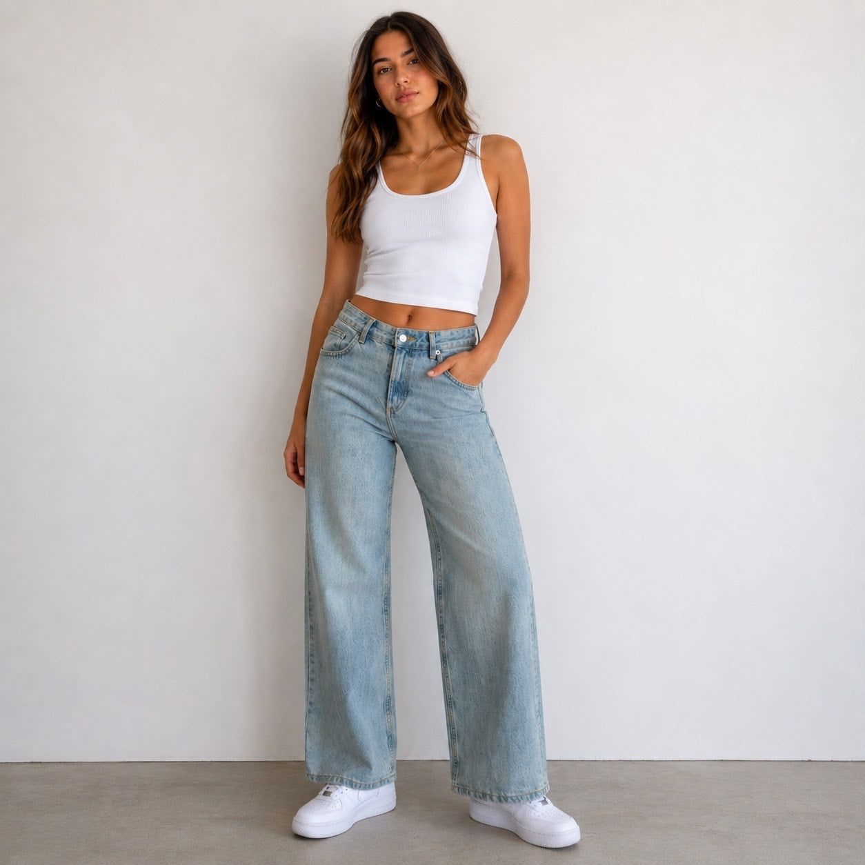 Zara Light Wash Wide Leg Jeans High Rise Sz 8 NWT