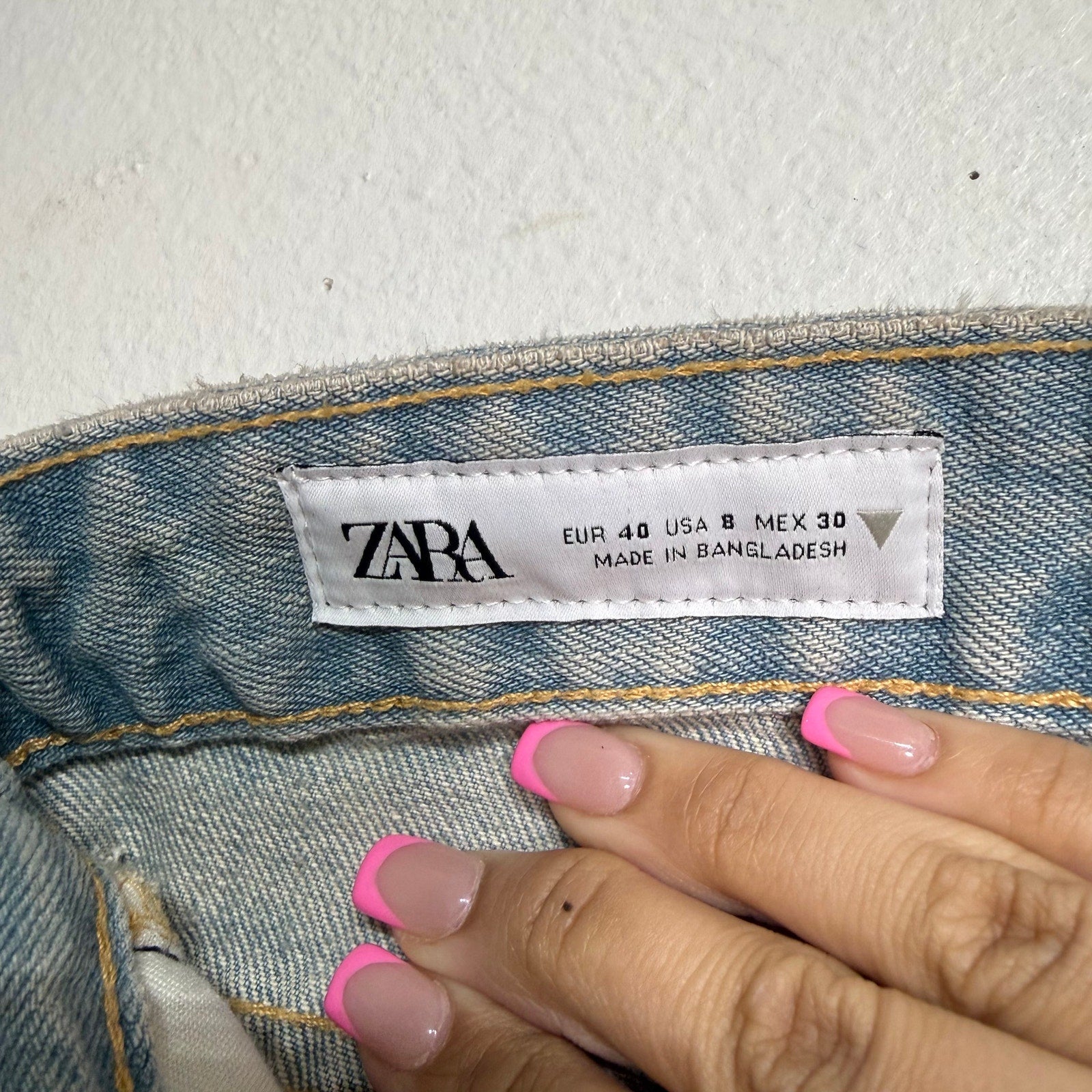 Zara Light Wash Wide Leg Jeans High Rise Sz 8 NWT