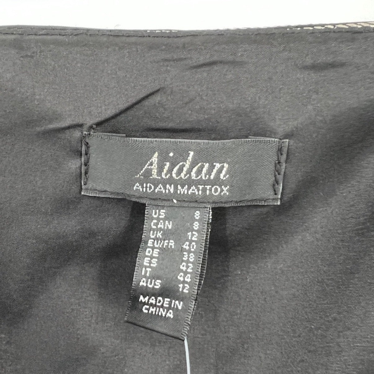 Aidan By Aidan Mattox Black Metallic Pleated Midi Dress Sz 8 NWT