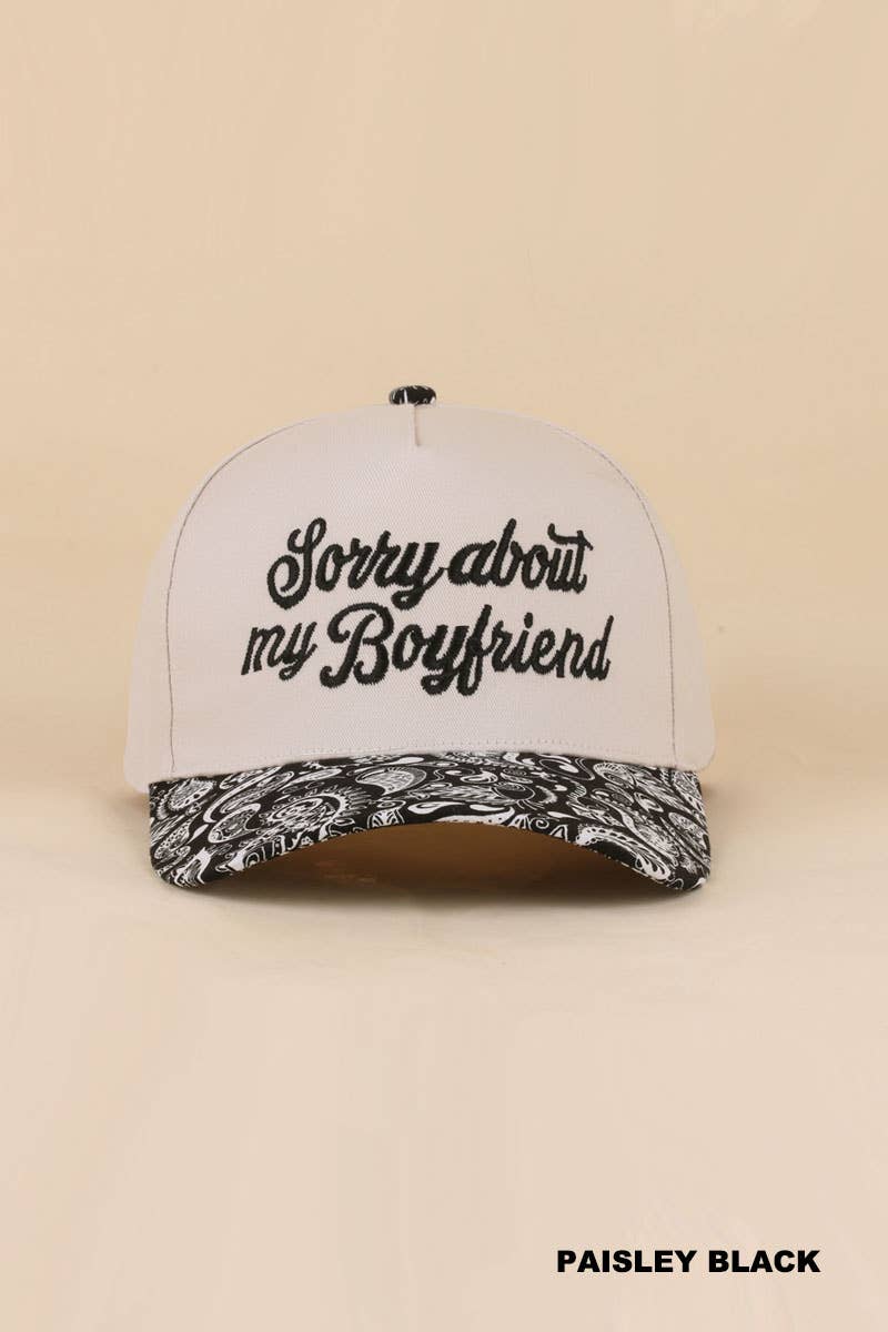 0519 Sorry About My Boyfriend Two Tone Snapback Hat SI-29864