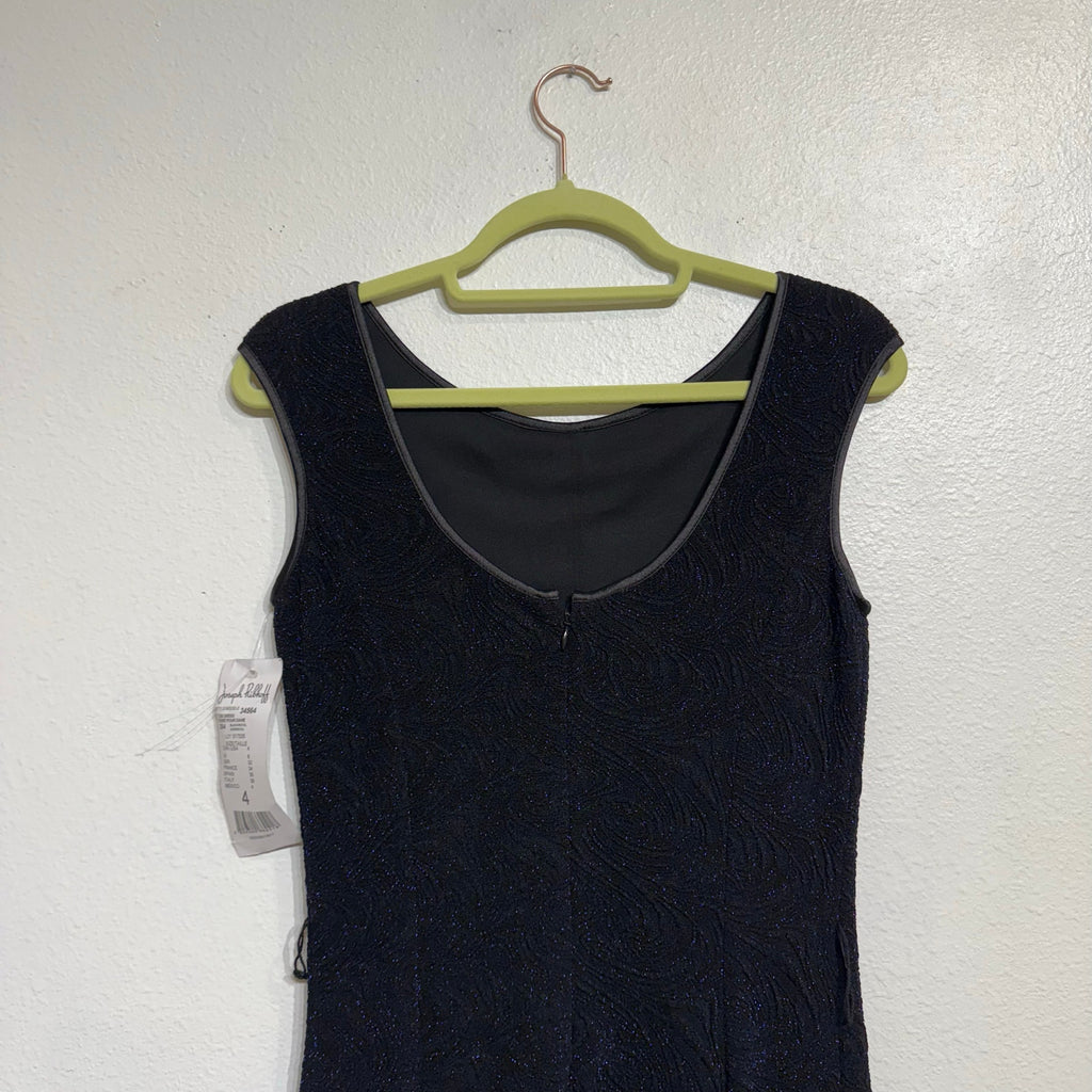 Joseph Ribkoff Black Royal Blue Fit Flare Dress Sz 4 NWT