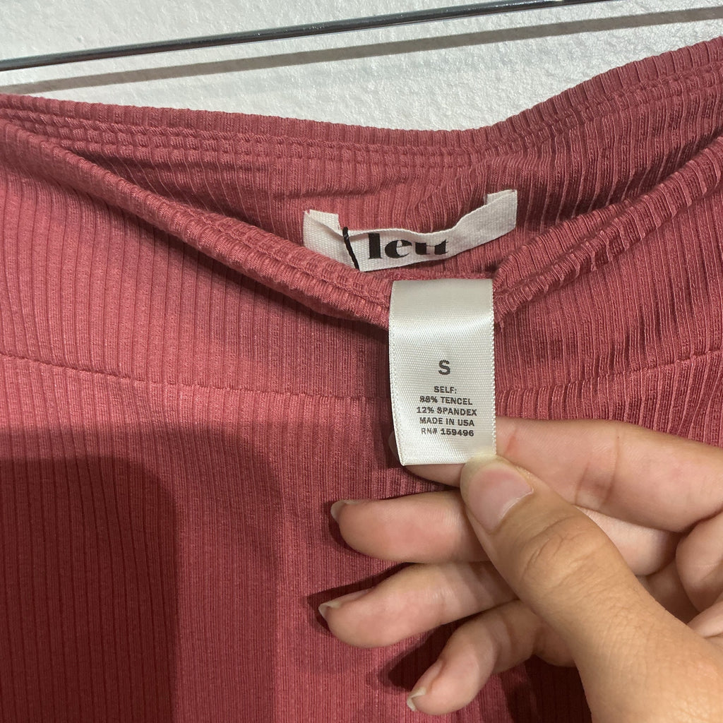 Lett Terra Cotta Ribbed Stirrup Leggings Sz S NWT