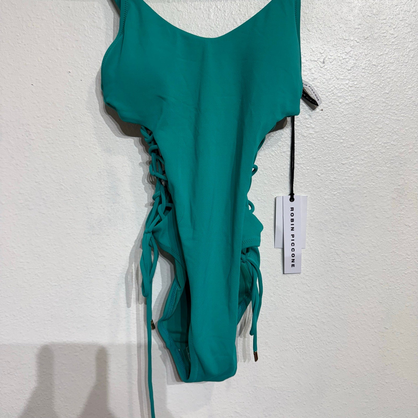 Robin Piccone Iceberg Aubrey Lace Up One Piece Sz 4 NWT