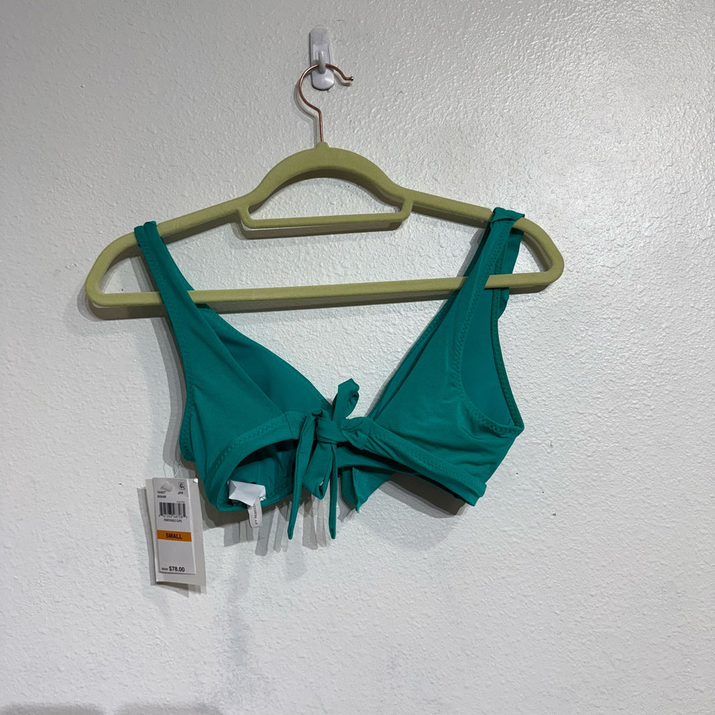 Becca By Rebecca Virtue Green Socialite Ariella Ruffle Bikini Top Sz S NWT