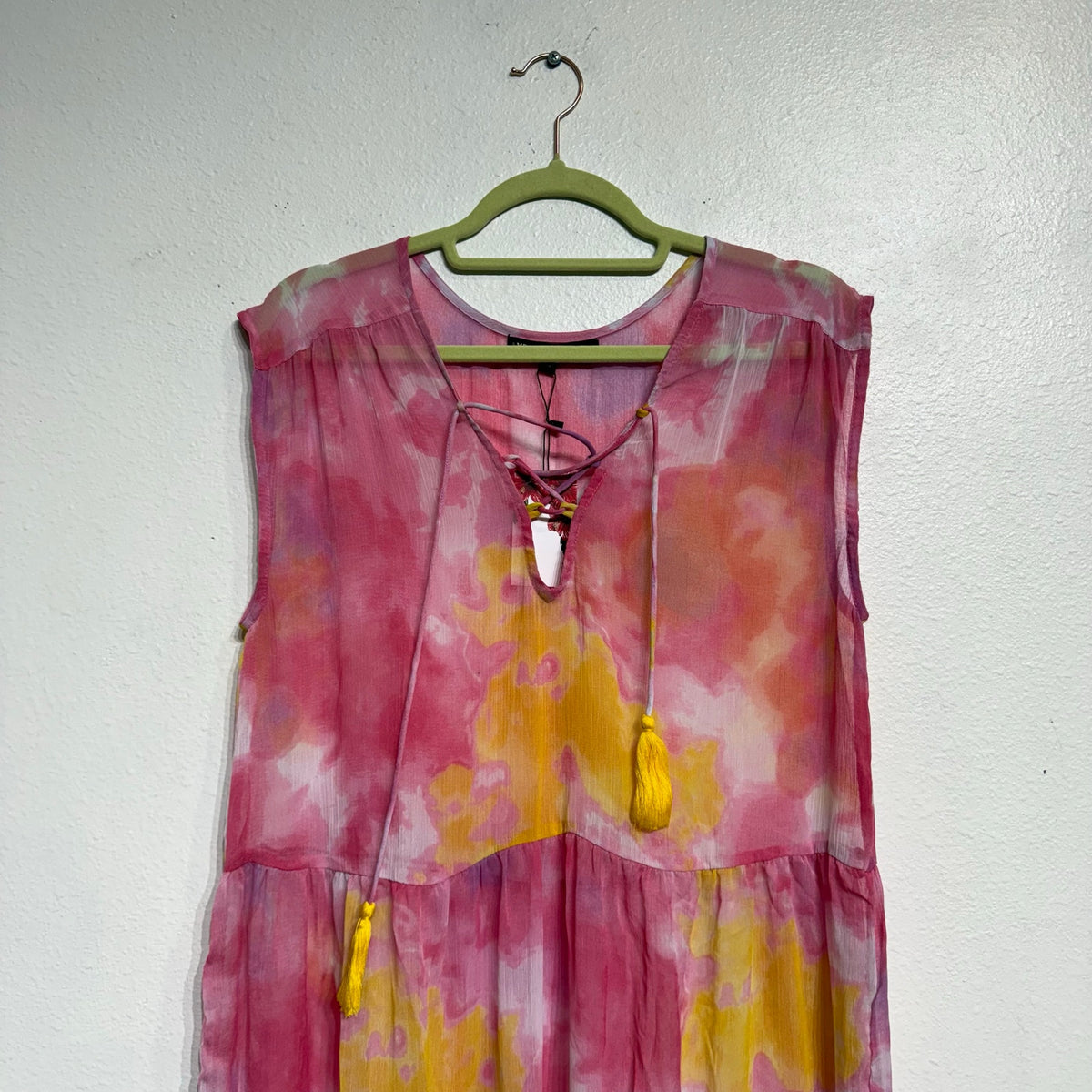 America & Beyond Pink Totally Tie Dyed Maxi Cover Up Sz M NWT