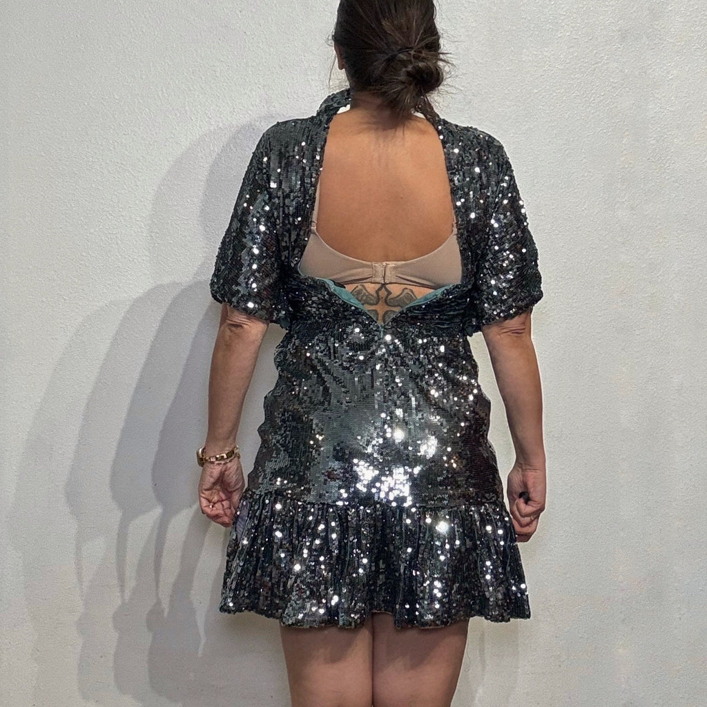 Jovani Green Sequin Mini Cut Out Dress Sz 10 NWT