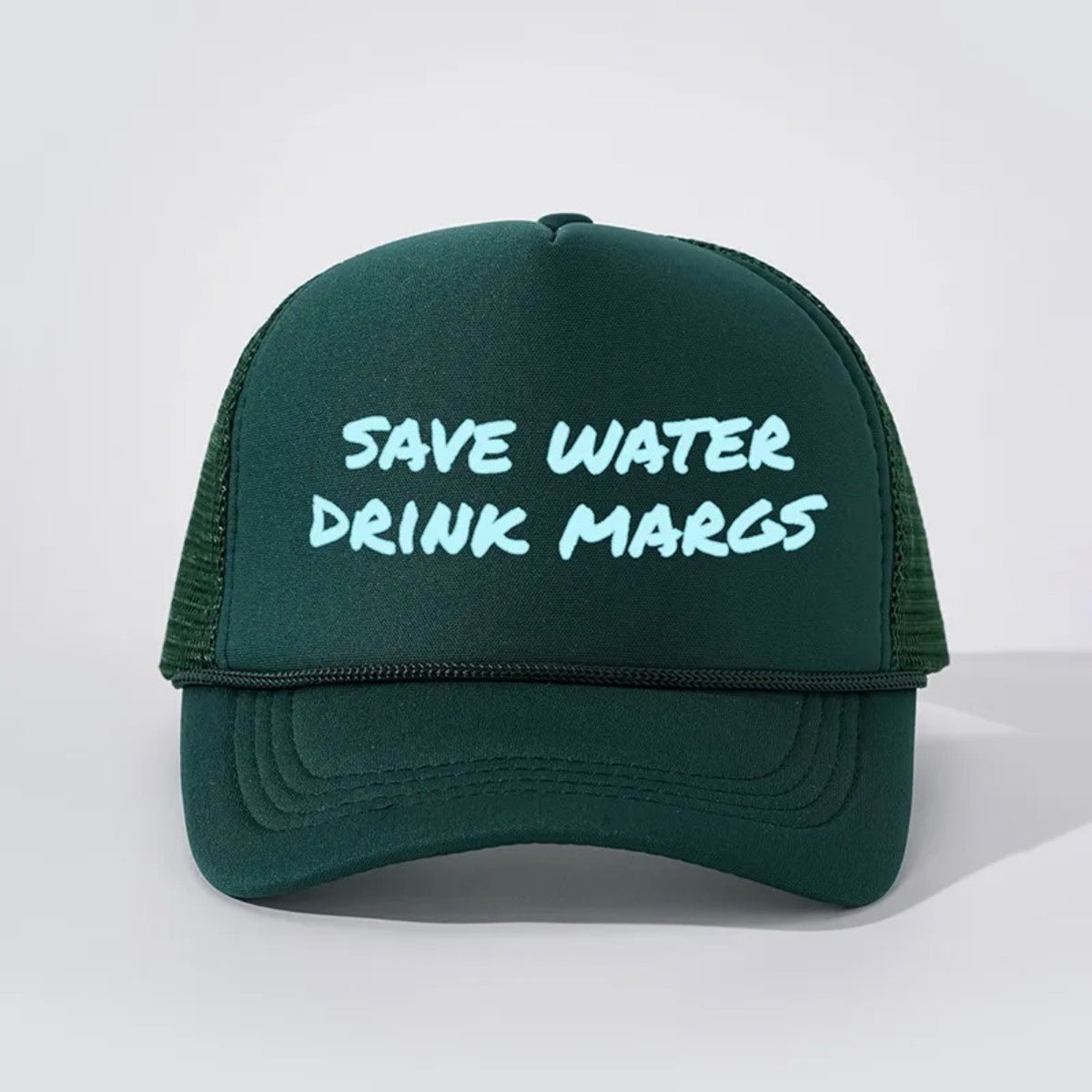 Save Water Drink Margs Dark Green Trucker Hat Mesh Snapback Cap NWT