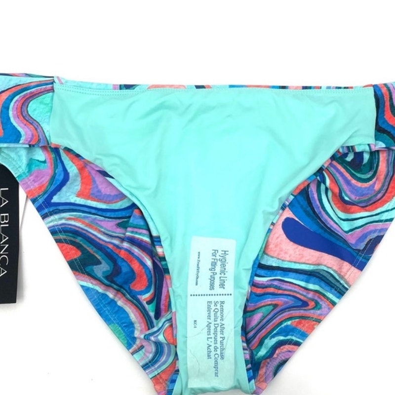 La Blanca Crystal Cove Side Shirred Hipster Bikini Bottoms Sz 14 NWT