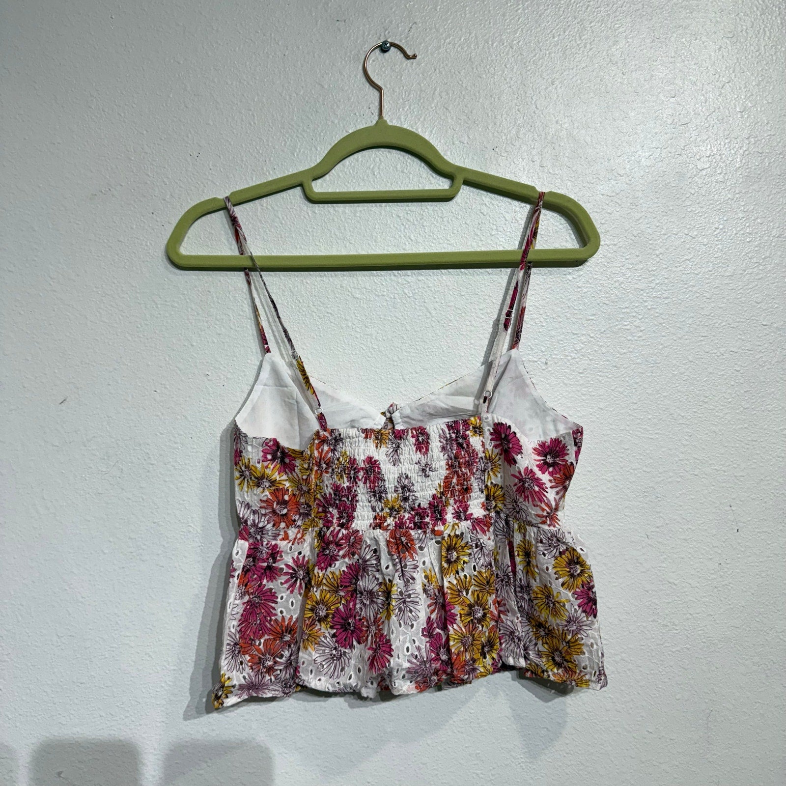 Wayf Maeve Floral Print Eyelet Camisole Sz M NWT