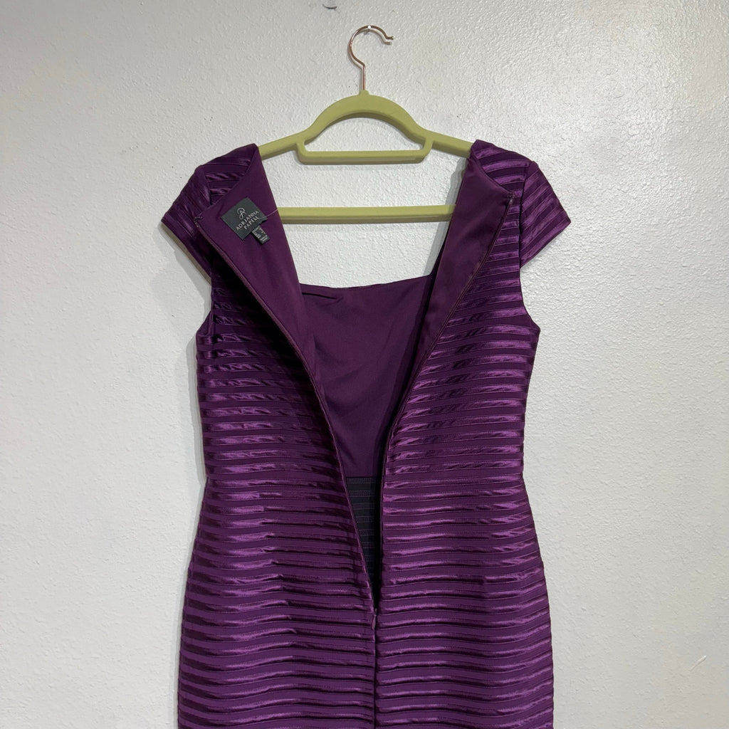 Adrianna Papell Purple Tiered Bandage Mini Bodycon Dress Sz 4 NWT