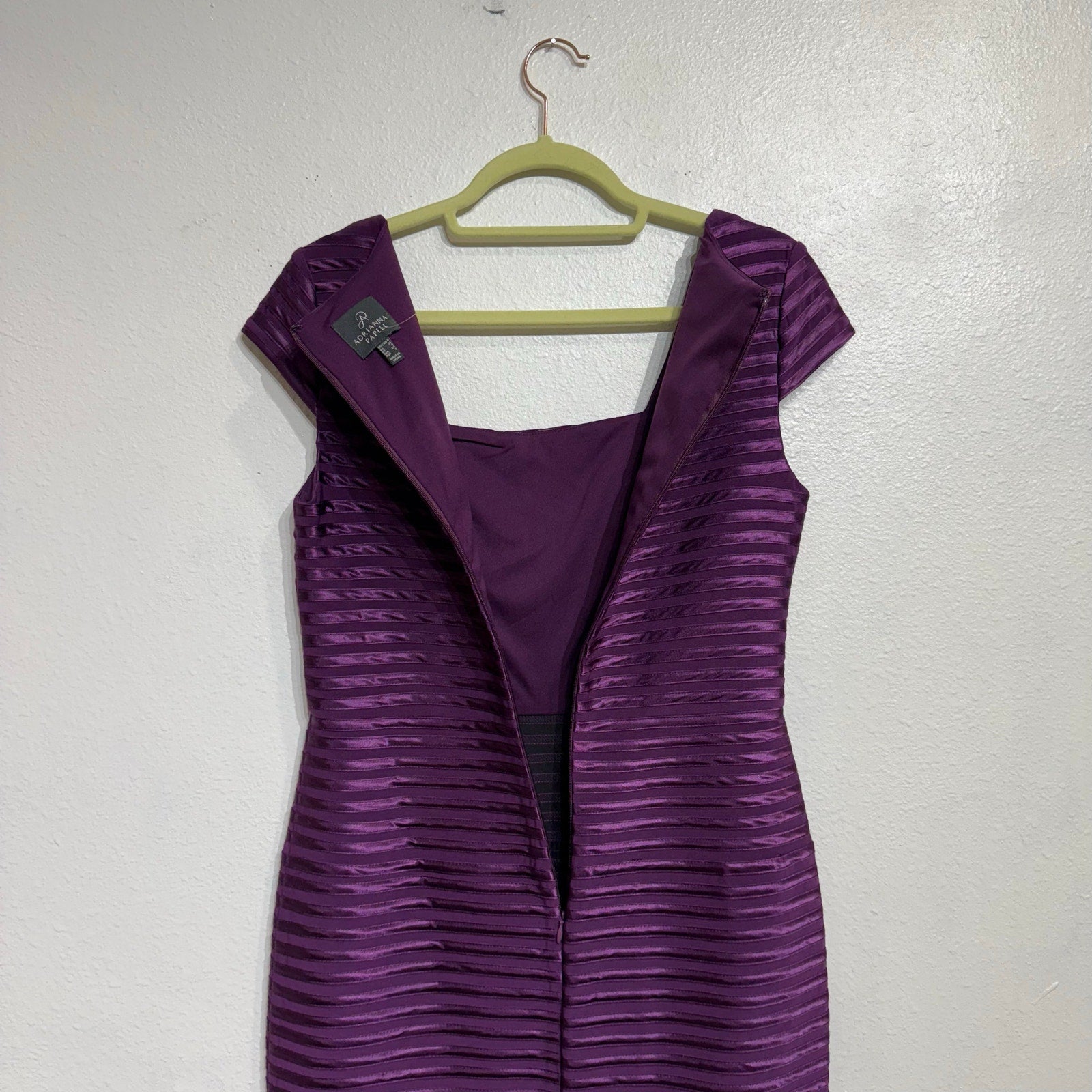 Adrianna Papell Purple Tiered Bandage Mini Bodycon Dress Sz 4 NWT