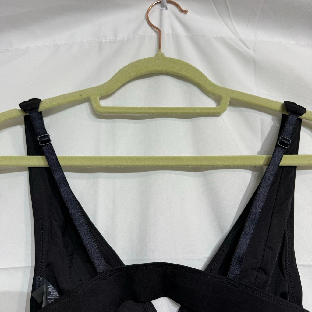 SKIMS Signature Swim Onyx Black Plunge Bikini Top Sz XXS NWT