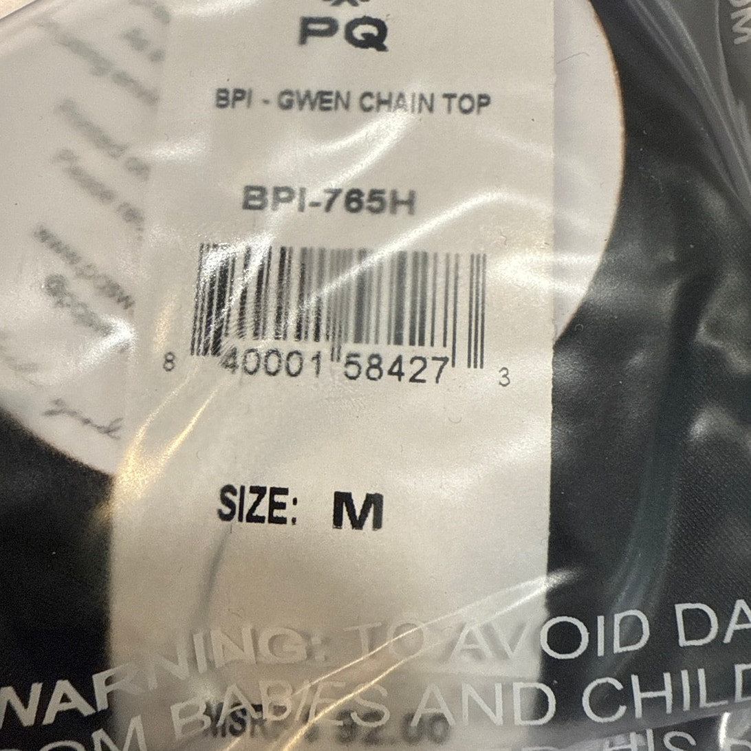 PQ Swim Black Gwen Chain Bikini Top Sz M NWT