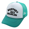 Support Day Drinking Teal White Trucker Hat Snapback Cap NWT