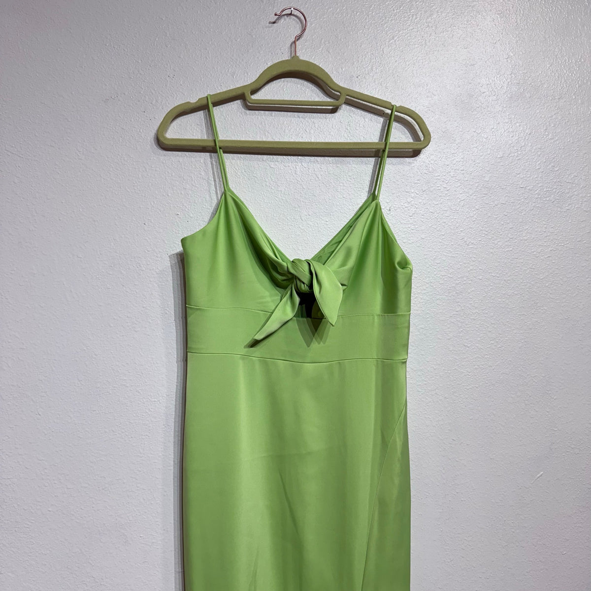 Aidan by Aidan Mattox Lime Green Tie Front Bodice Maxi Gown Sz 6 NWT