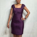 Adrianna Papell Purple Tiered Bandage Mini Bodycon Dress Sz 4 NWT