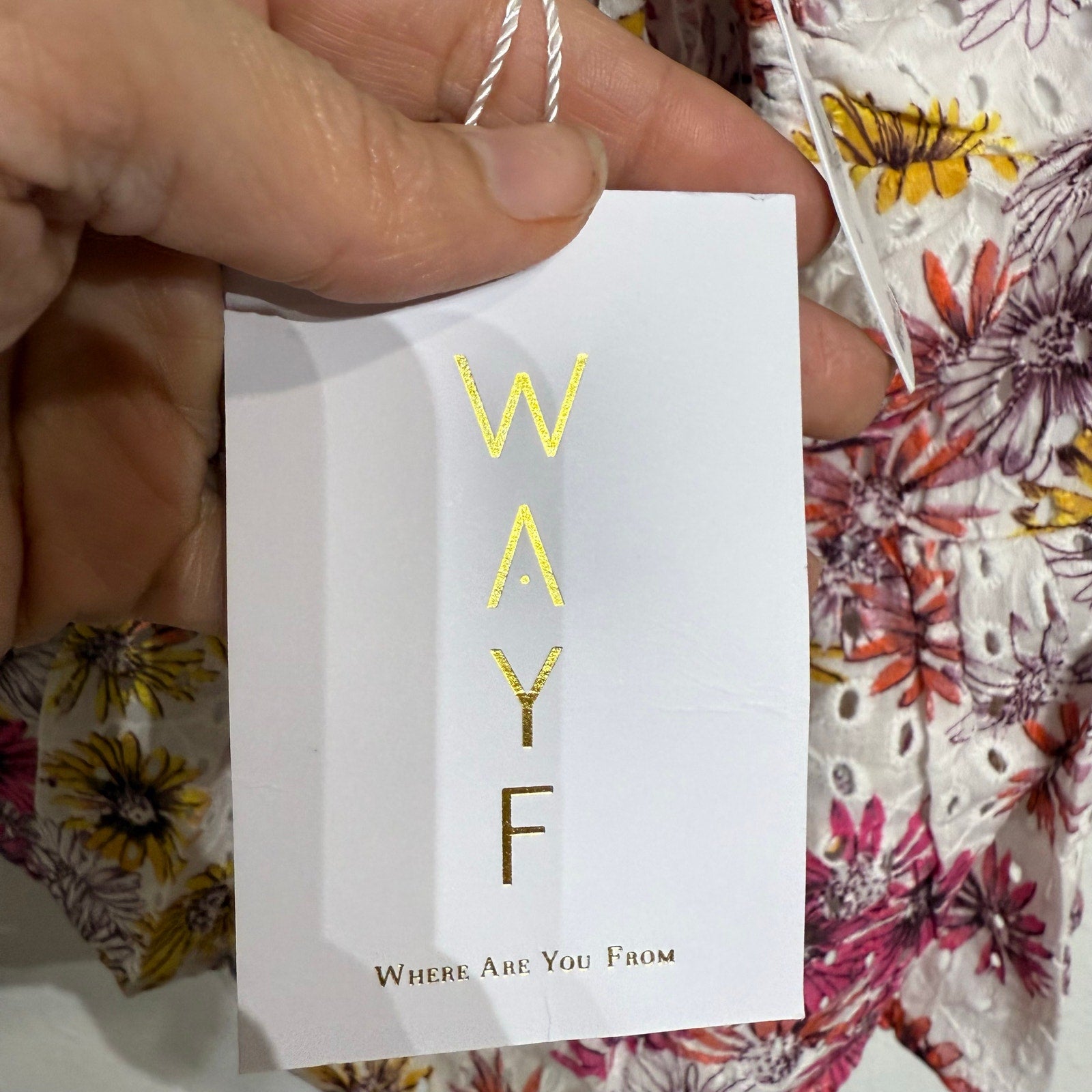 Wayf Maeve Floral Print Eyelet Camisole Sz L NWT